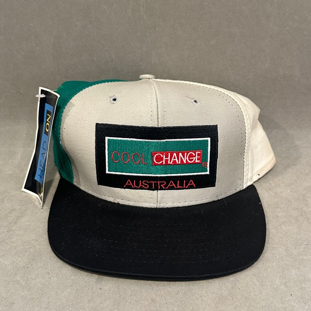 Head On Cool‎ Change Australia Snapback Hat Grey Green Black Vintage Style NWT